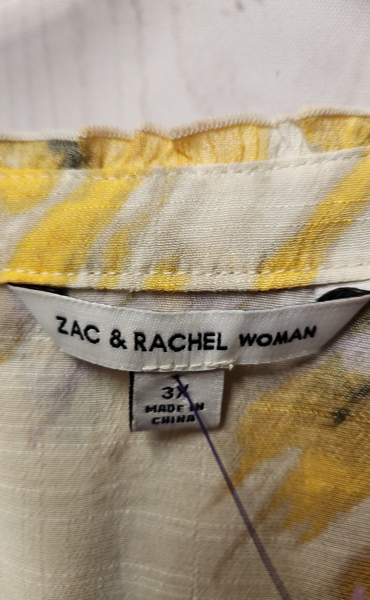 Zac & Rachel Women's Size 3X Yellow Long Sleeve Top