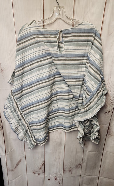 NWT Cotton Bleu Women's Size L Blue Poncho