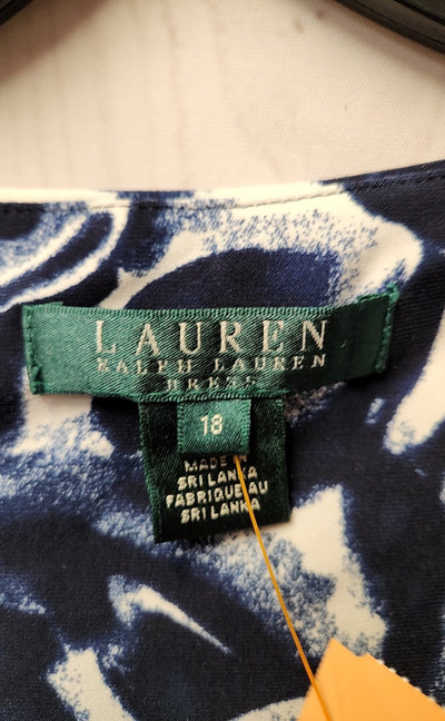 Lauren by Ralph Lauren Women's Size 18 Blue & White Dress