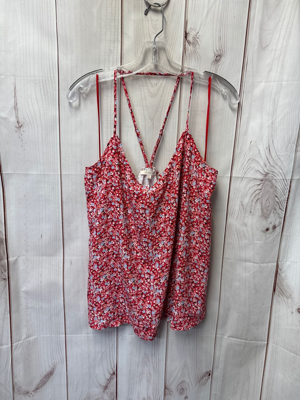 Skies are Blue Women's Size XL Red Floral Sleeveless Top