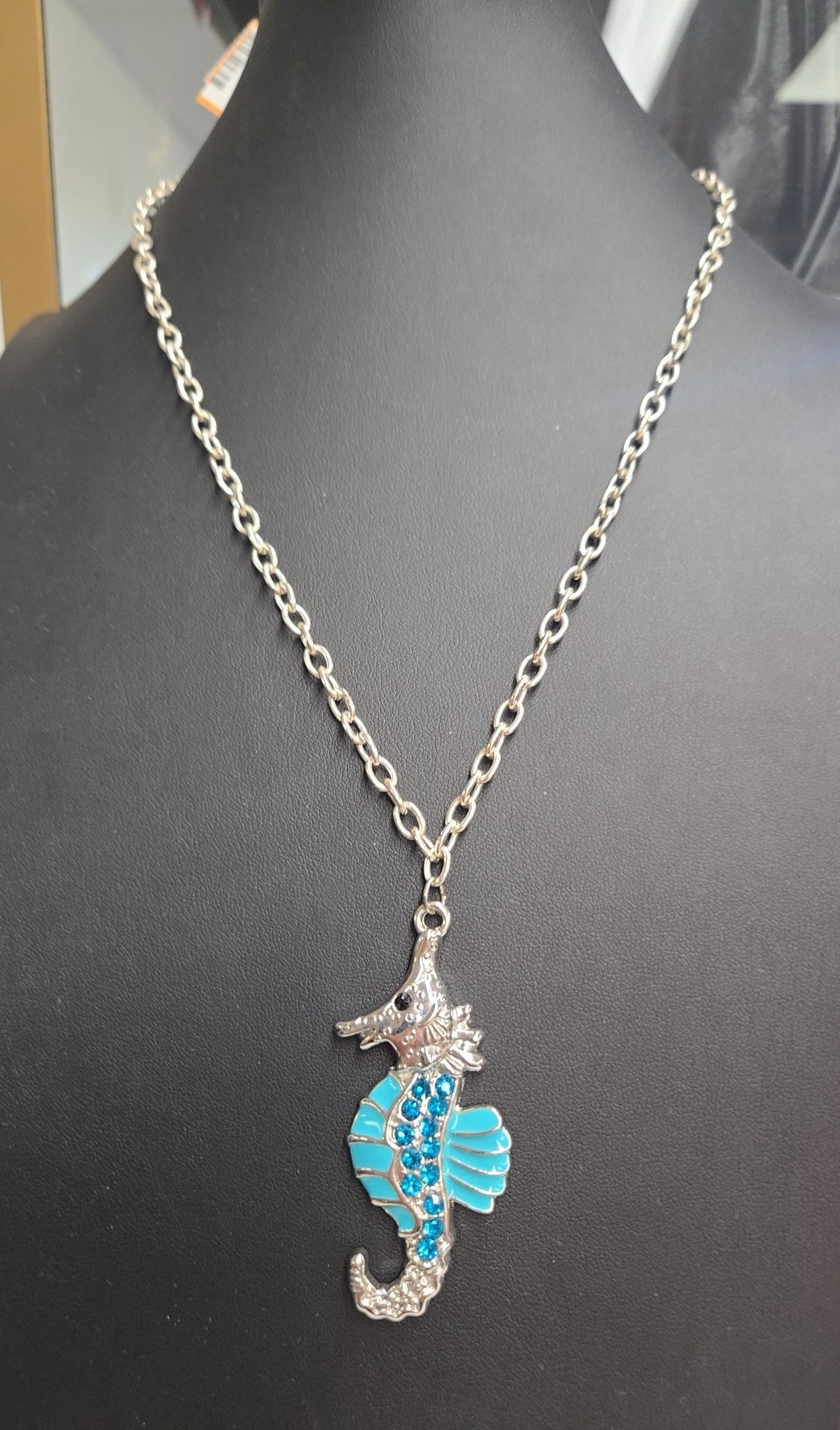 Blue Seahorse Necklace