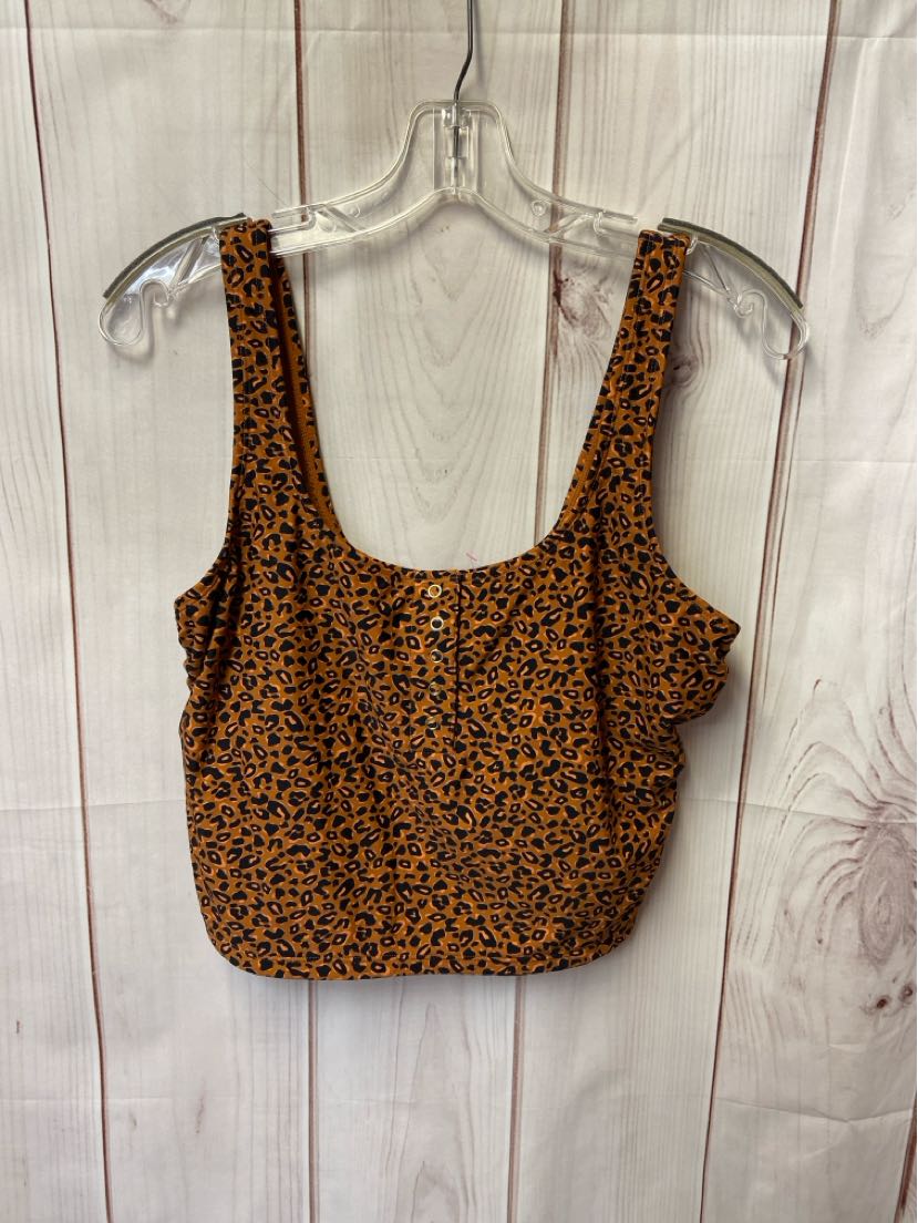 Ninety-Nine Women's Size XL Brown Animal Print Sleeveless Top