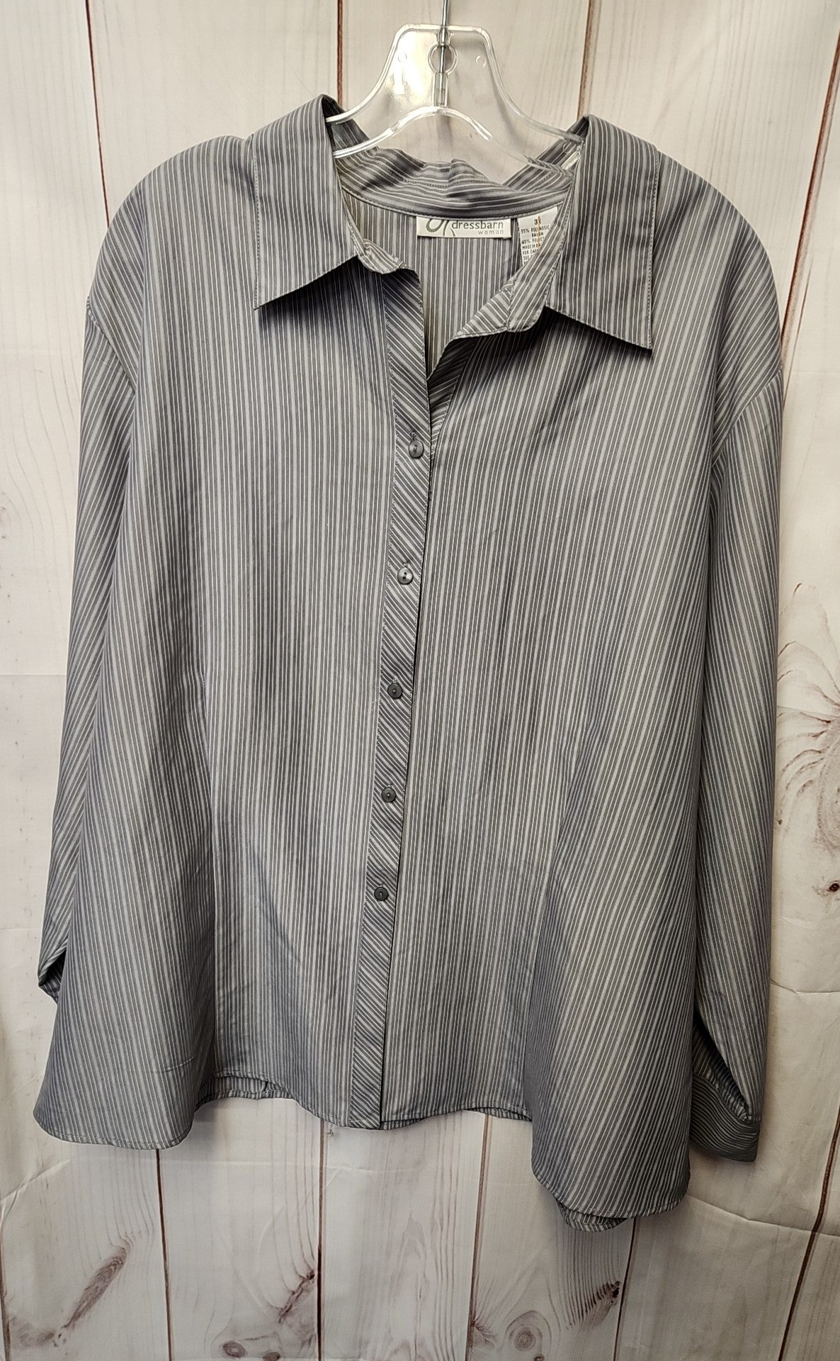 Dressbarn Women's Size 3X Gray Long Sleeve Top