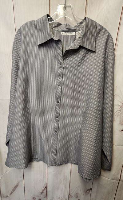 Dressbarn Women's Size 3X Gray Long Sleeve Top