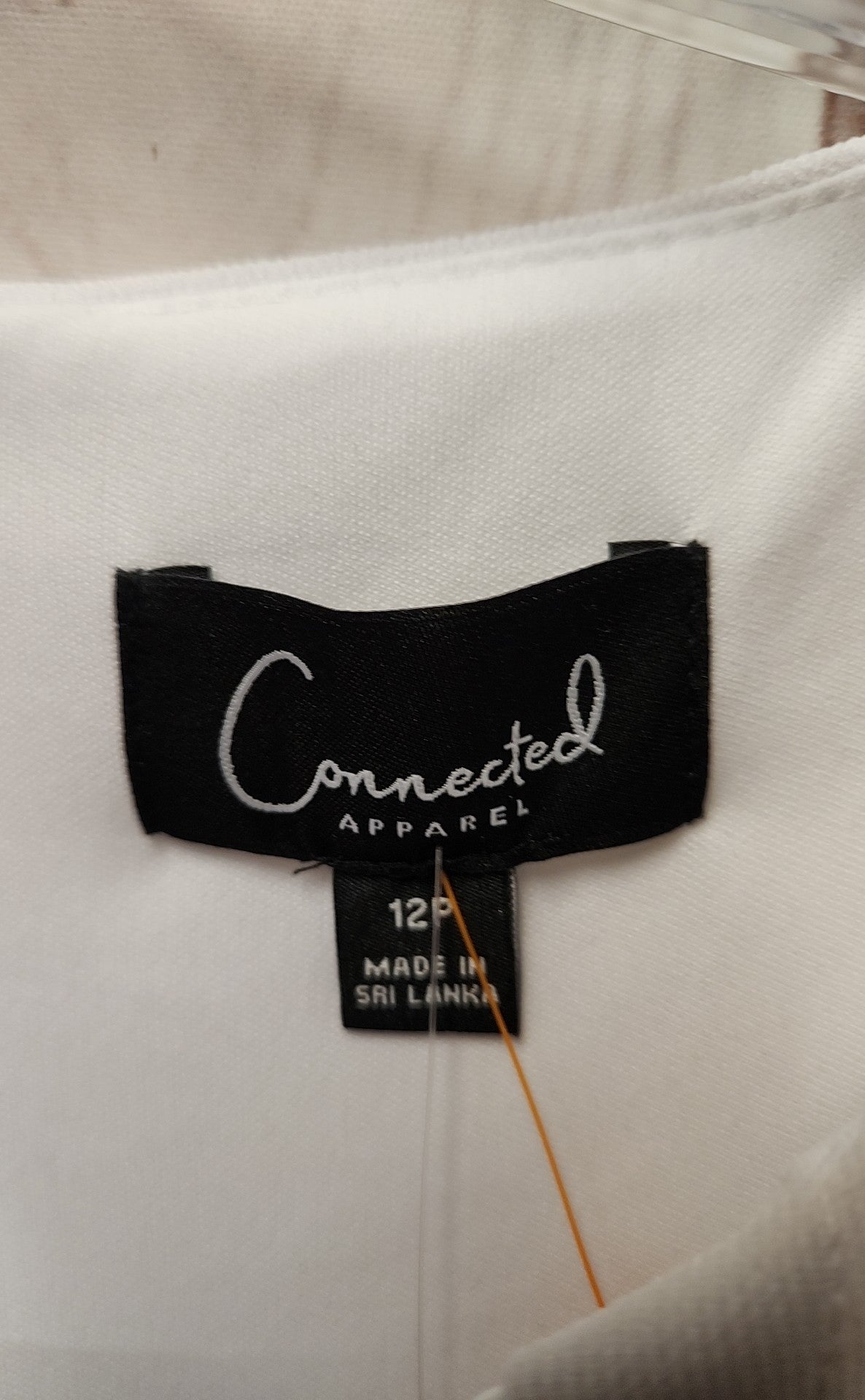 Connected Women's Size 12 Petite White & Black Floral Dress