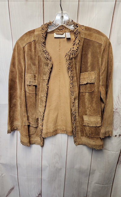 Chico's Women's Size 1 = US M Tan Leather Cardigan