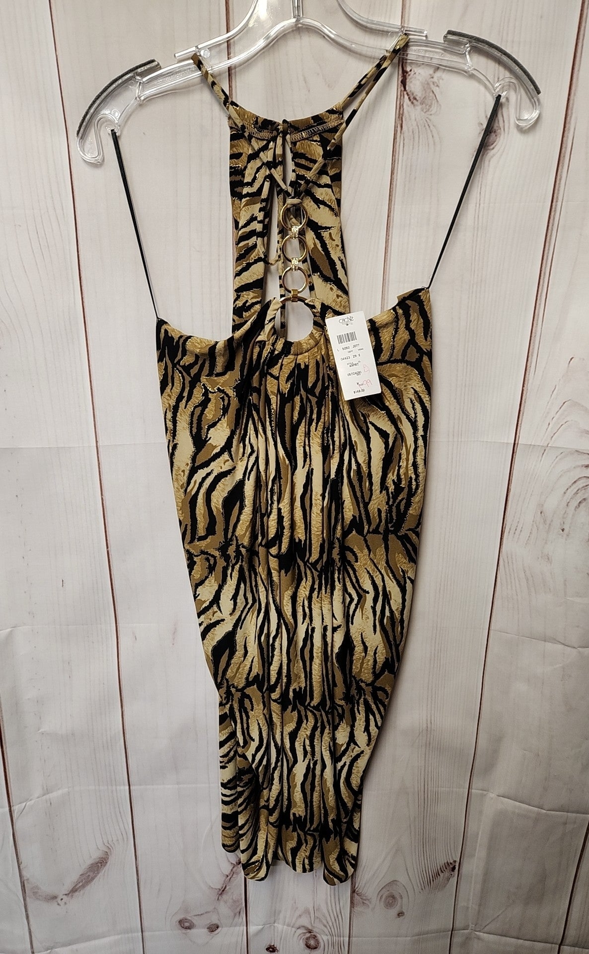 NWT Cache Women's Size M Brown Animal Print Dress