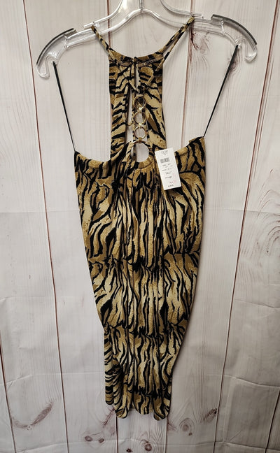 NWT Cache Women's Size M Brown Animal Print Dress