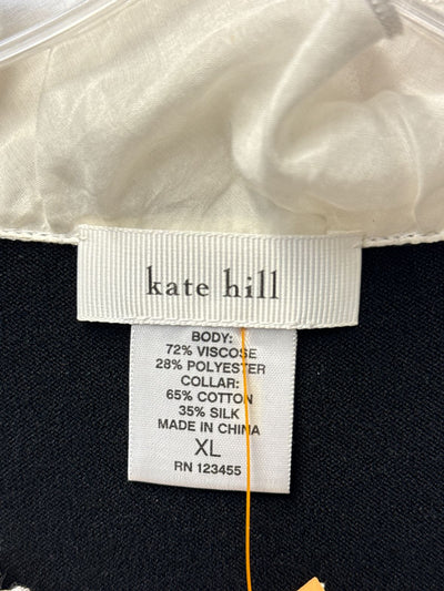 Kate Hill Women's Size XL Black 3/4 Sleeve Top