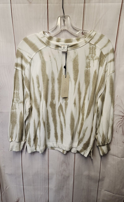 NWT Rachel Zoe Women's Size XS White & Green Long Sleeve Top