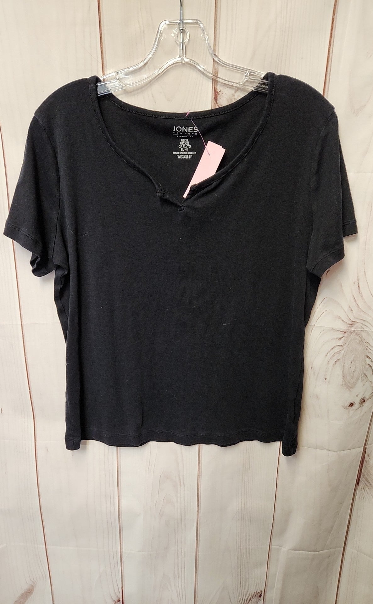 Jones New York Women's Size XL Black Short Sleeve Top
