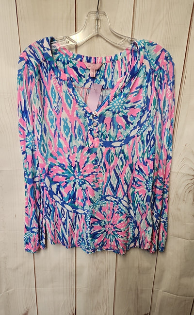 Lilly Pulitzer Women's Size S Blue & Pink Long Sleeve Top