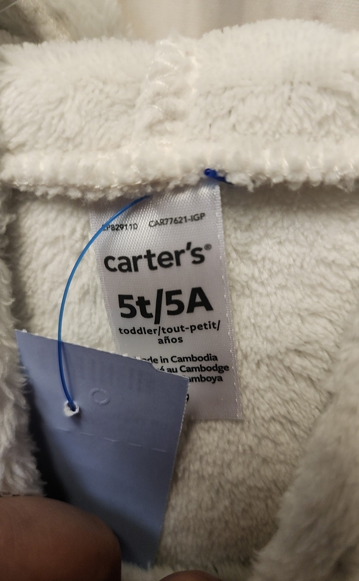 Carters Girl's Size 5 White Sweatshirt