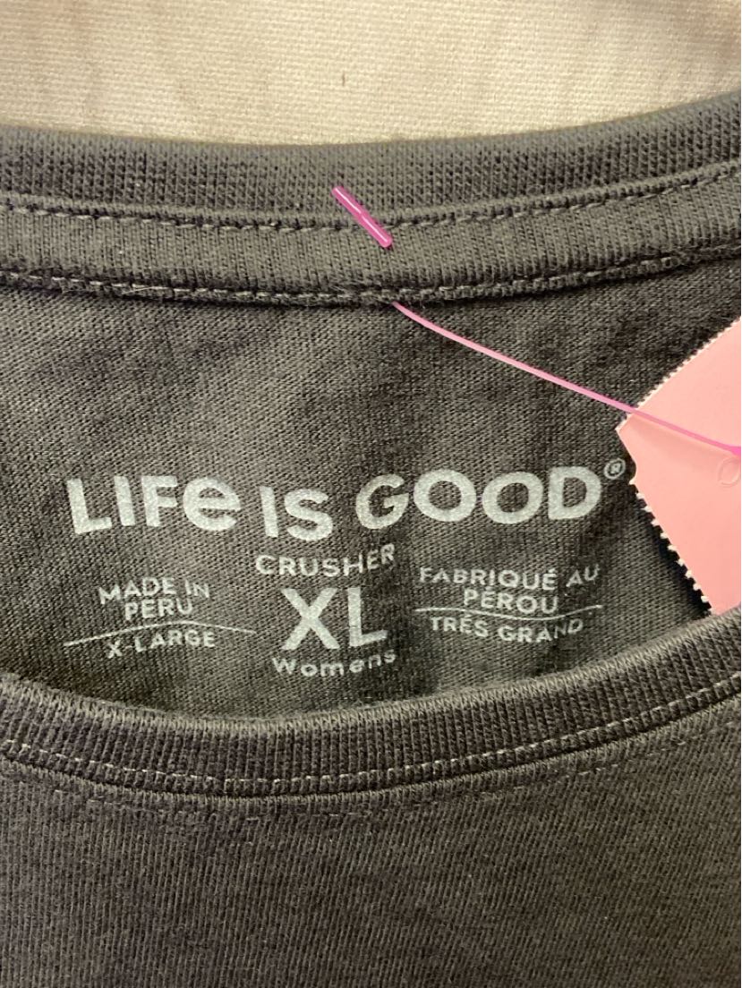 Life Is Good Women's Size XL Black Short Sleeve Top