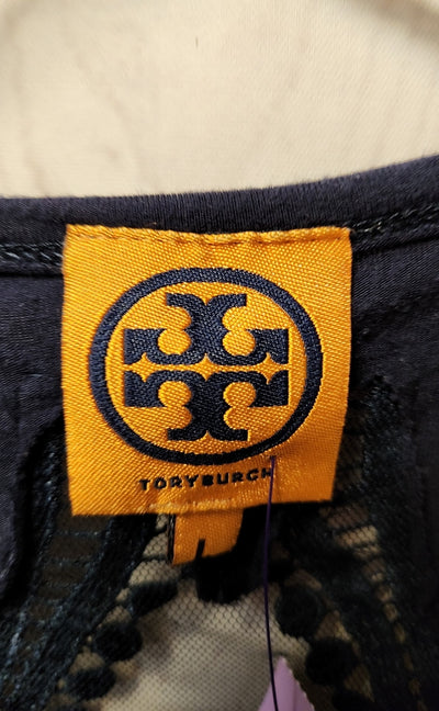 Tory Burch Women's Size L Navy Short Sleeve Top