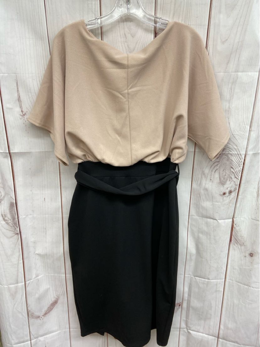 Venus Women's Size L Black & Beige Dress
