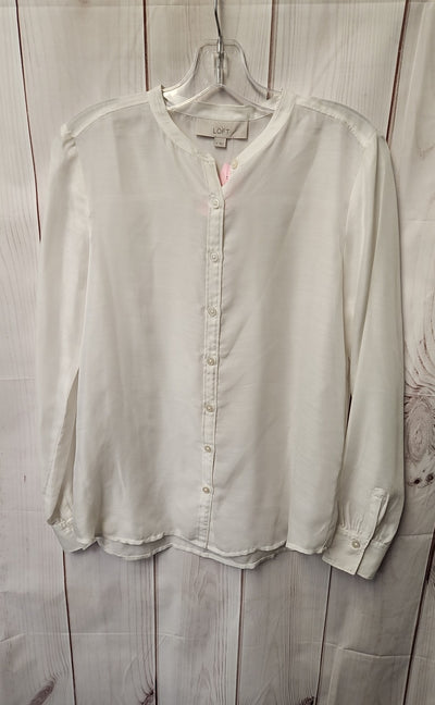 Loft Women's Size S White Long Sleeve Top