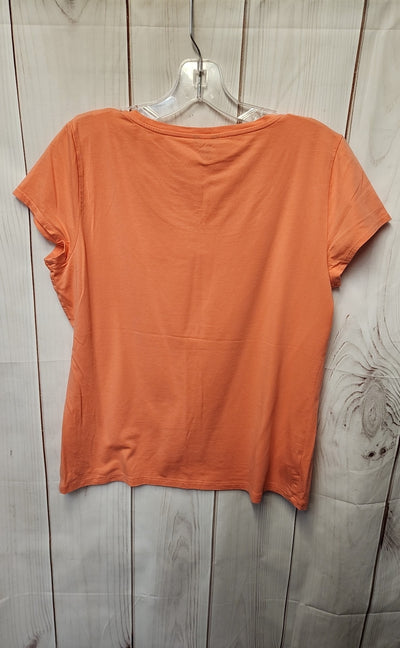 Ann Taylor Women's Size L Peach Short Sleeve Top