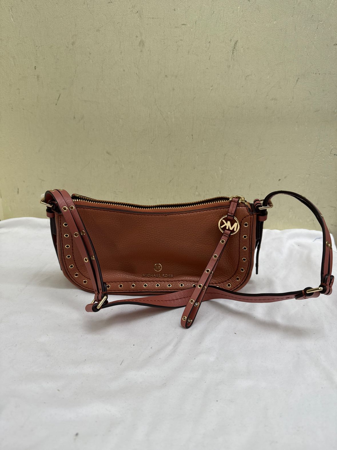 Michael Kors Camden Small Pochette Pink Leather Purse Bag