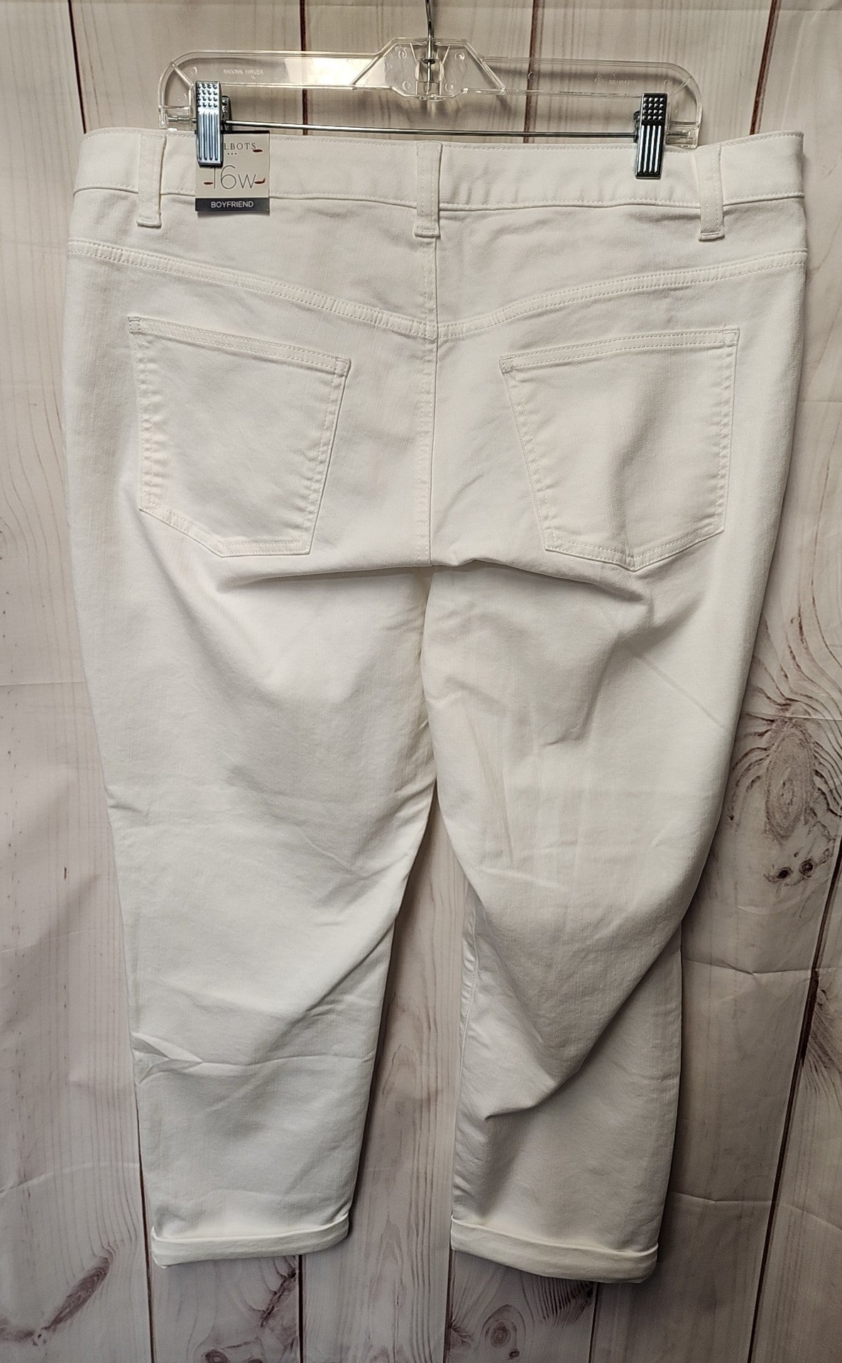 NWT Talbots Women's Size 33 (15-16) White Jeans Boyfriend