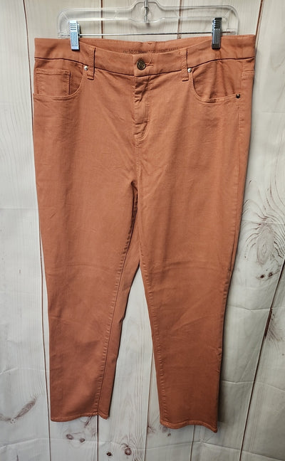 Chico's Women's Size 2 = US 12 Orange Jeans Girlfriend Ankle