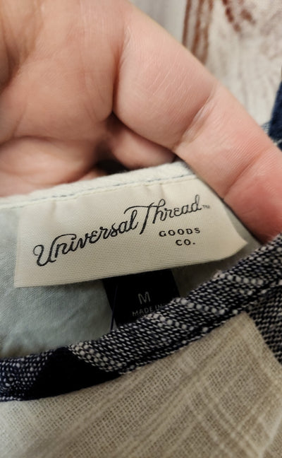 Universal Thread Women's Size M White & Blue Dress