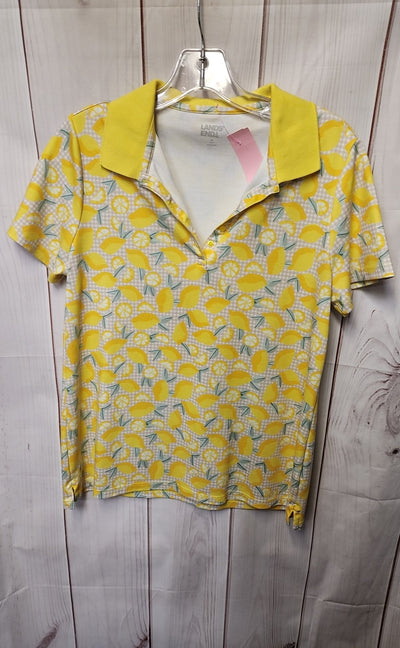 Lands End Women's Size M Yellow Short Sleeve Top