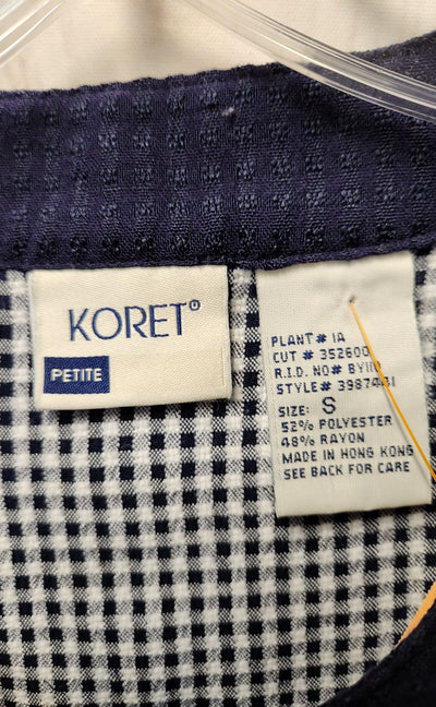 Koret Women's Size S Petite Blue Short Sleeve Top
