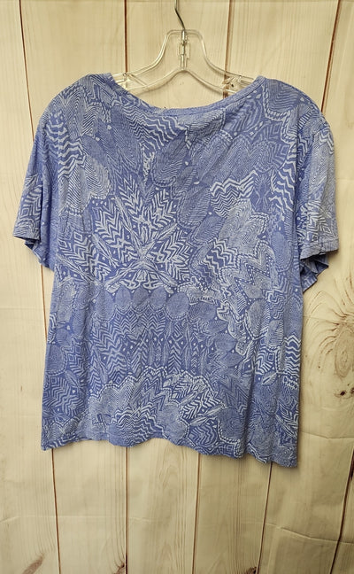 Fresh Produce Women's Size XXL Blue Short Sleeve Top
