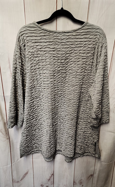 Emily Daniels Women's Size 1X Gray 3/4 Sleeve Top