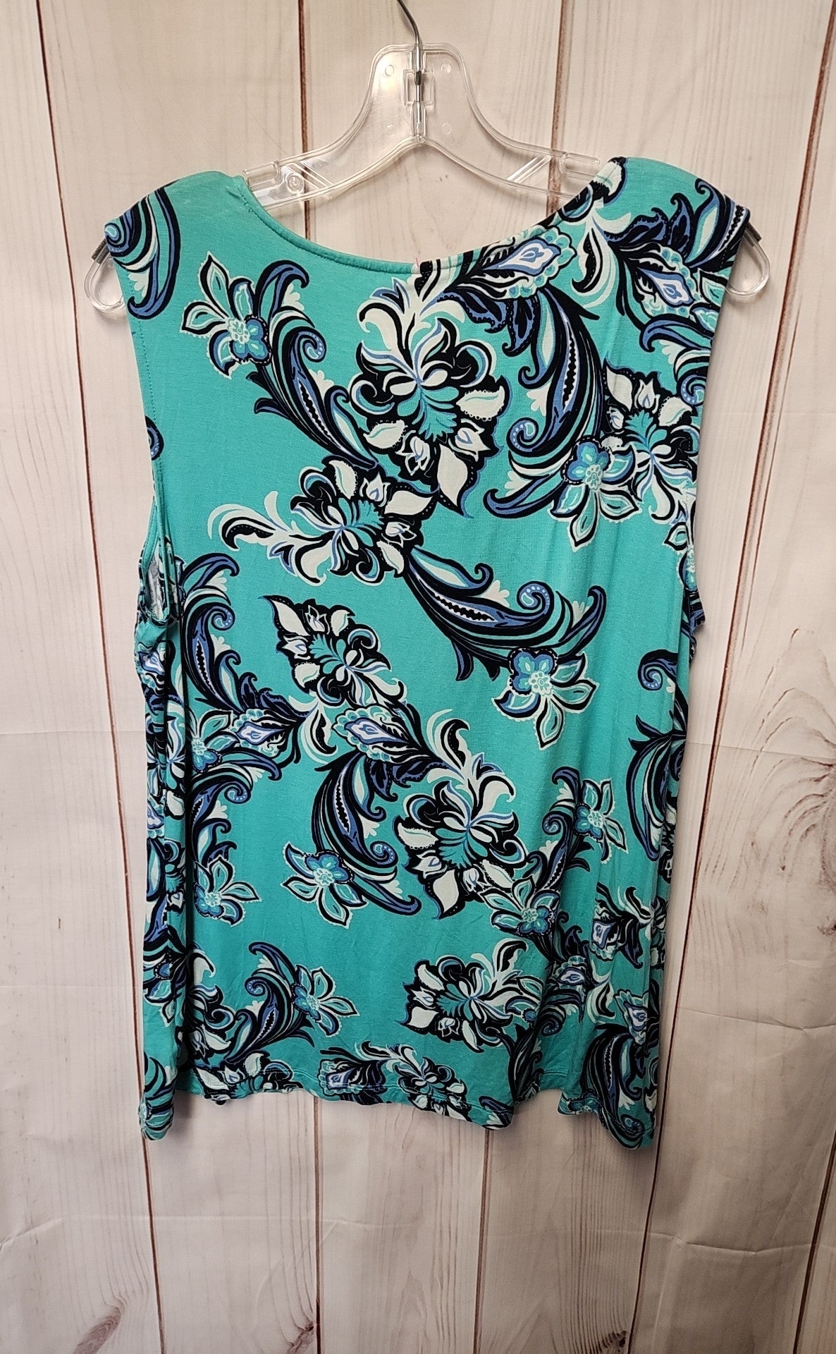 Croft & Barrow Women's Size XL Light Blue Floral Sleeveless Top