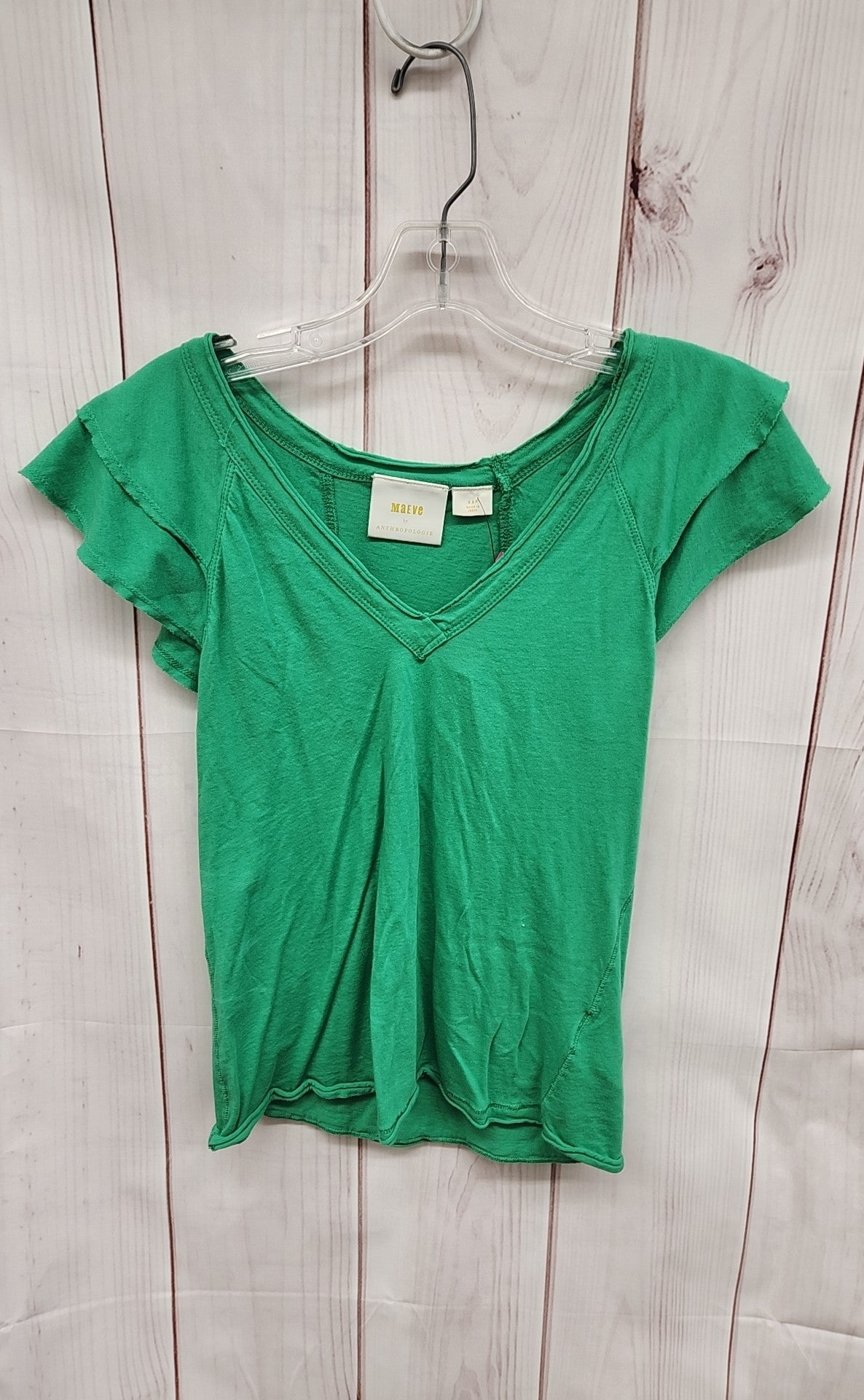 Maeve Women's Size XS Petite Green Short Sleeve Top