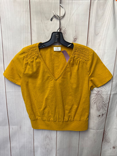 Abound Women's Size XS Yellow Short Sleeve Top
