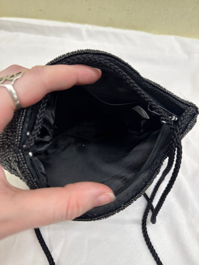 Black Beaded Purse Bag