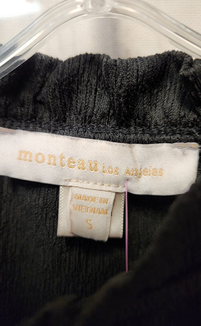 Monteau Women's Size S Black Short Sleeve Top