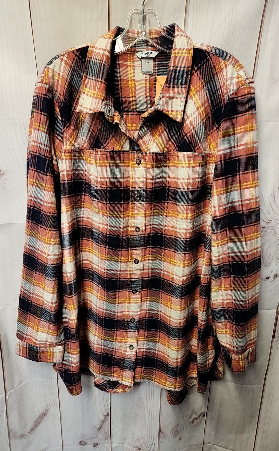 Duluth Men's Size XXL Pink & Navy Shirt