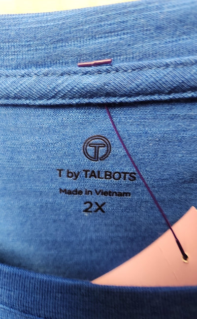 Talbots Women's Size 2X Blue Short Sleeve Top