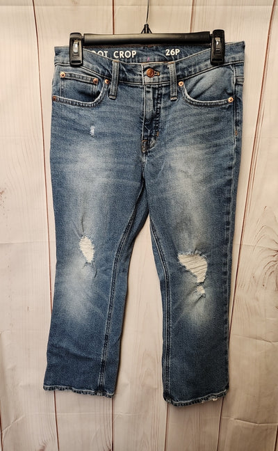 J Crew Women's Size 26 (1-2) Petite Blue Jeans Boot Crop