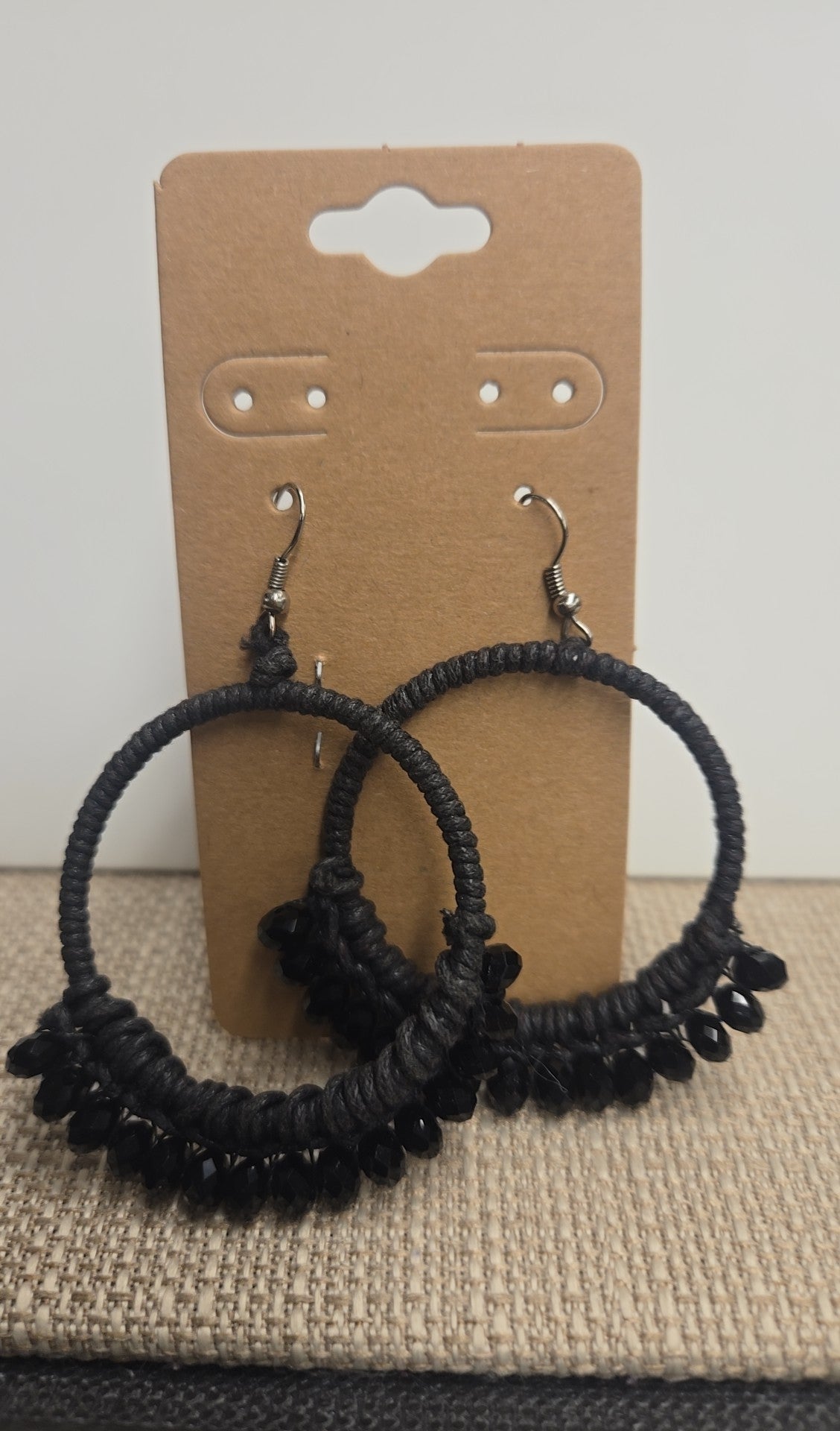 Black Beaded Earrings