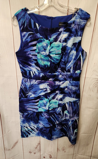 Connected Women's Size 10 Petite Blue Dress