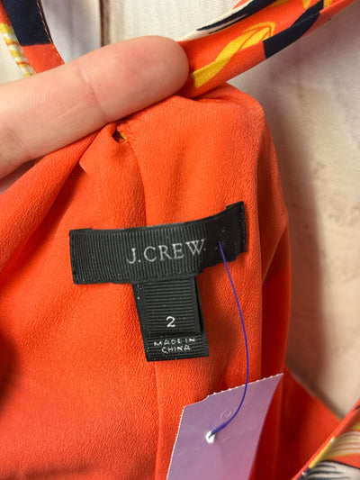 J Crew Women's Size 2 Orange Floral Dress