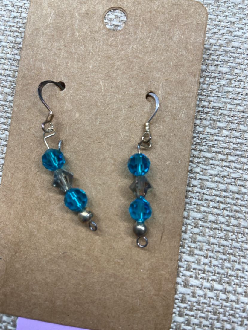 Blue Beaded Earrings
