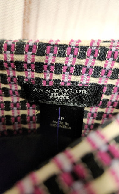 Ann Taylor Women's Size 4 Petite Black & Pink Skirt