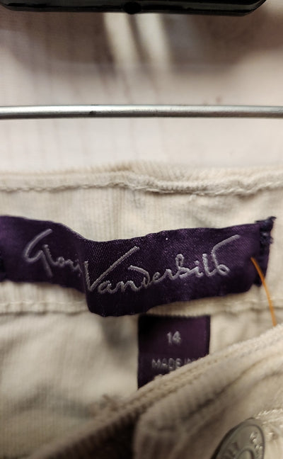 Gloria Vanderbilt Women's Size 14 Beige Corduroy Pants
