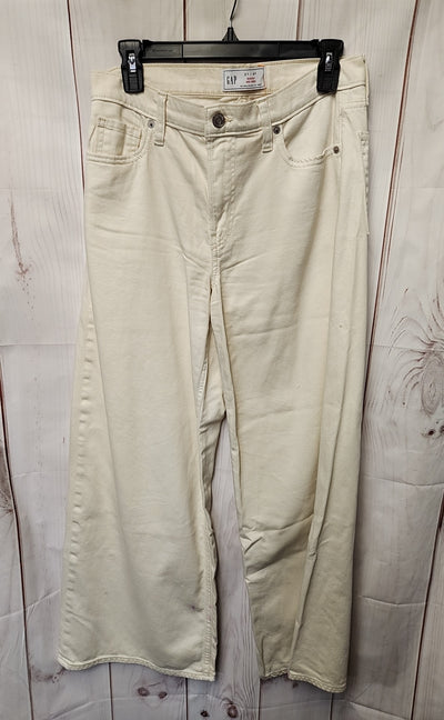 Gap Women's Size 27 (3-4) Cream Jeans Baggy Mid Rise