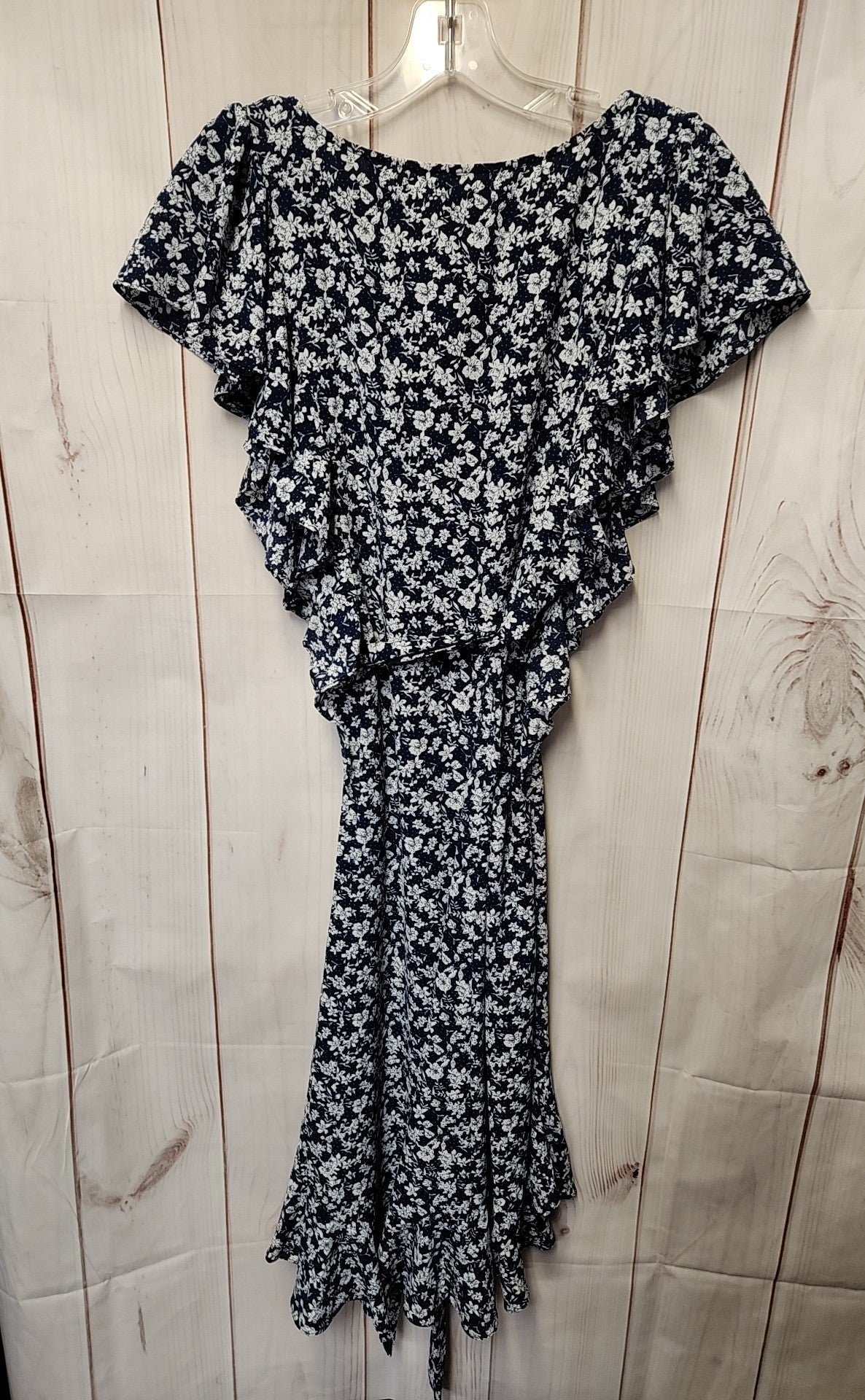 NWT Max Studio Women's Size L Navy Floral Dress