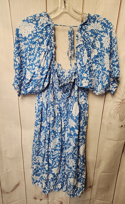 Blvck Market Women's Size L Blue Floral Dress