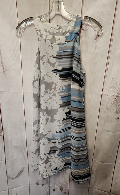 Just Taylor Women's Size 6 Gray & Blue Dress