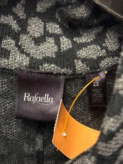 Rafaella Women's Size 2X Black & Gray Animal Print Jacket