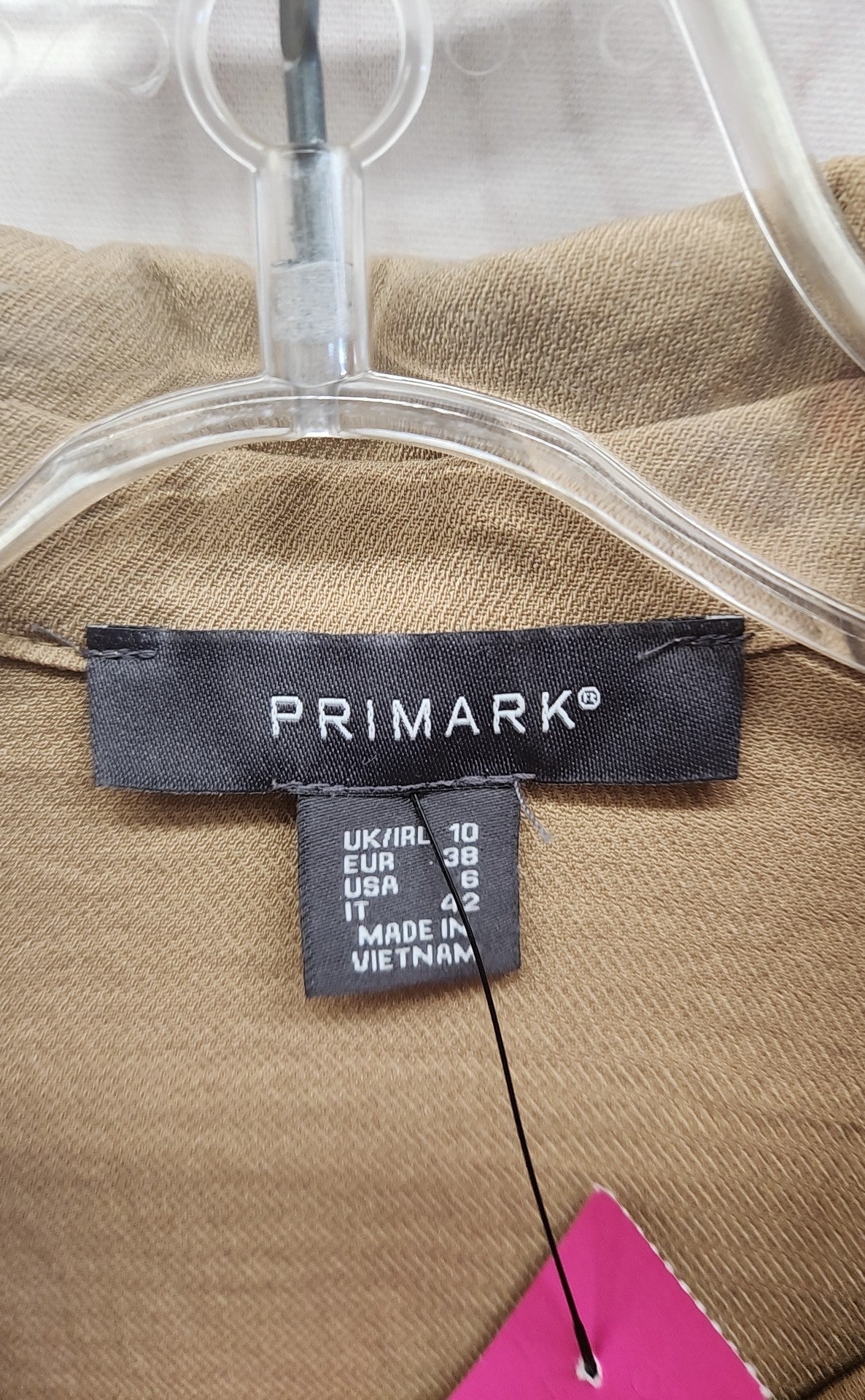 Primark Women's Size 6 Brown Short Sleeve Top
